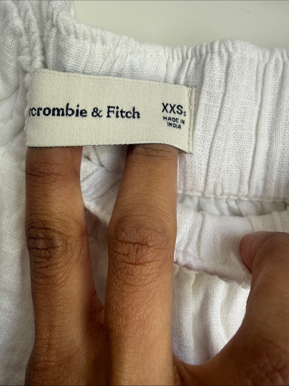 Abercrombie & Fitch White Wide-Leg Linen-Blend Pants - Picture 2 of 6